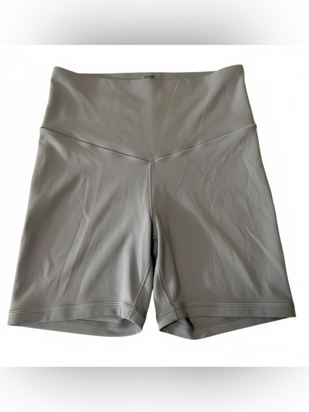 aerie High-Waist Biker Shorts in Light Gray